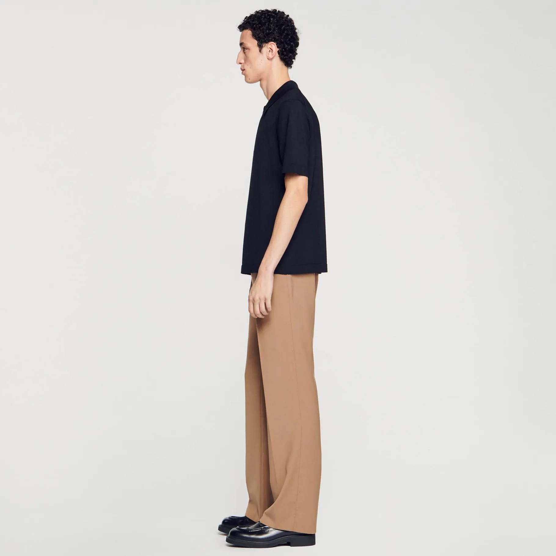 Sandro Paris Camisetas E Pólos-Camisa Polo De Malha Com Gola Com Ziper