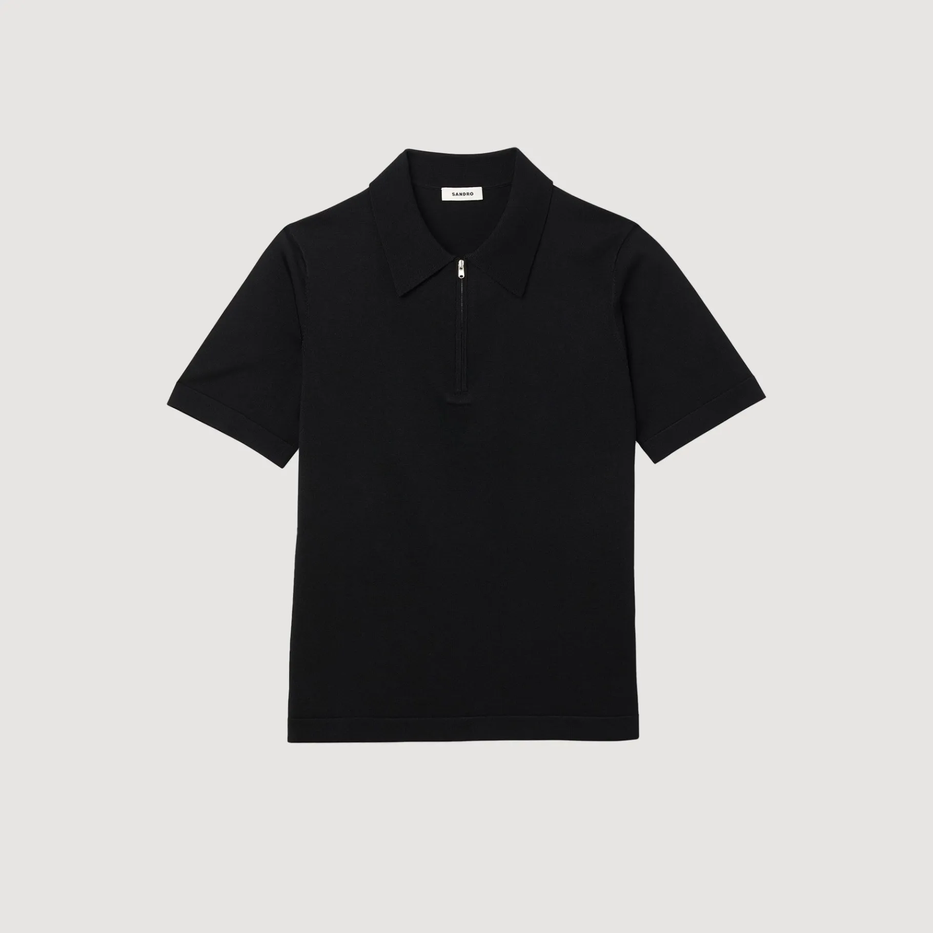 Sandro Paris Camisetas E Pólos-Camisa Polo De Malha Com Gola Com Ziper