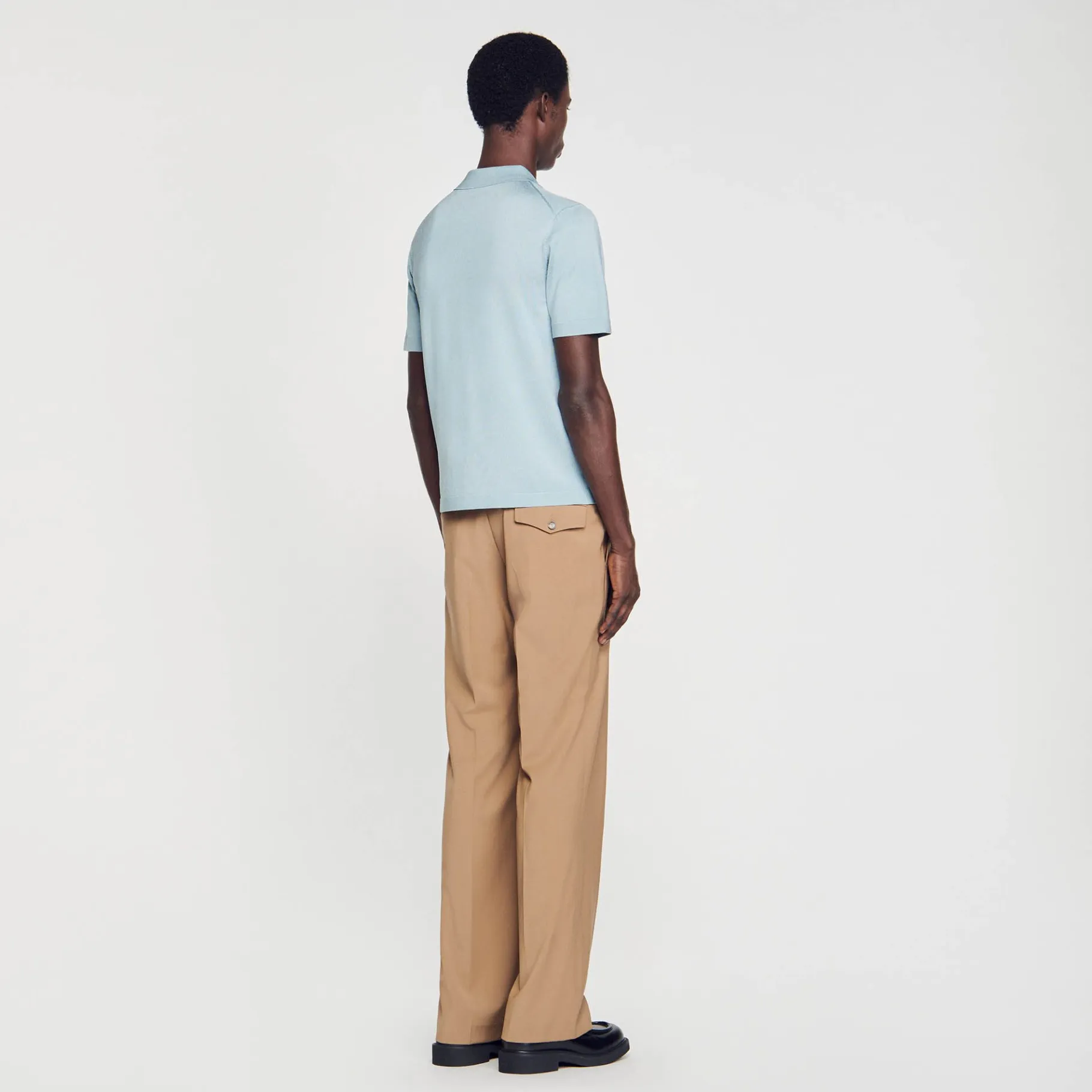 Sandro Paris Camisetas E Pólos-Camisa Polo De Malha Com Gola Com Ziper