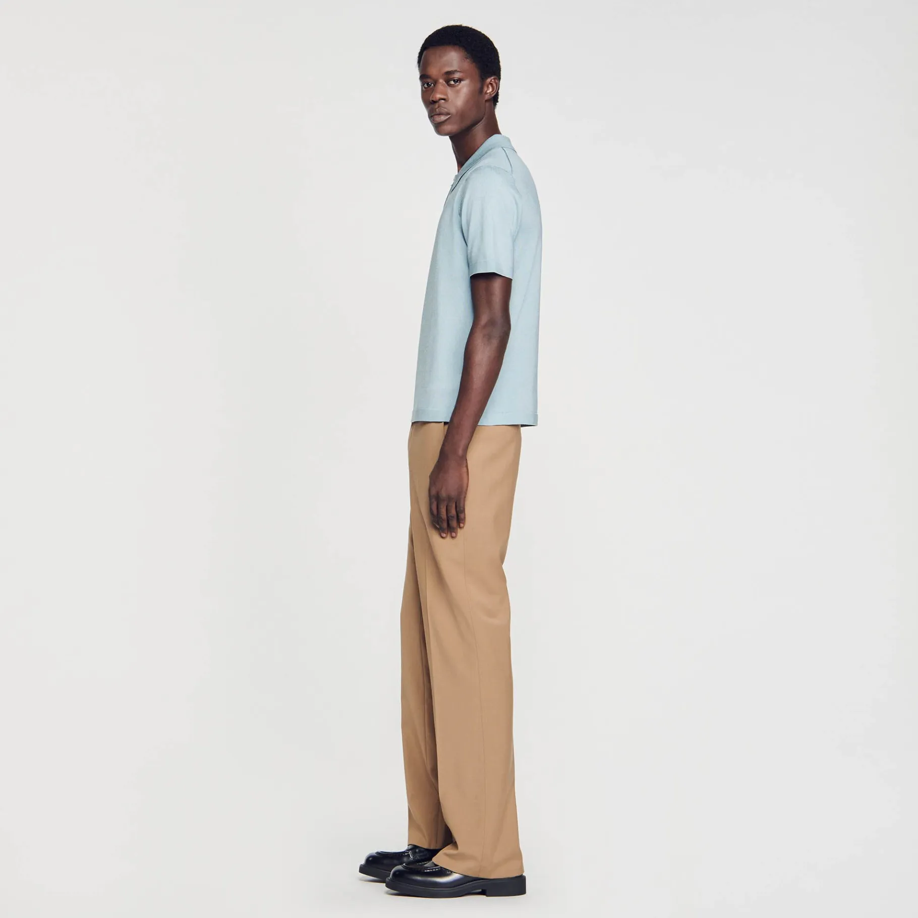 Sandro Paris Camisetas E Pólos-Camisa Polo De Malha Com Gola Com Ziper