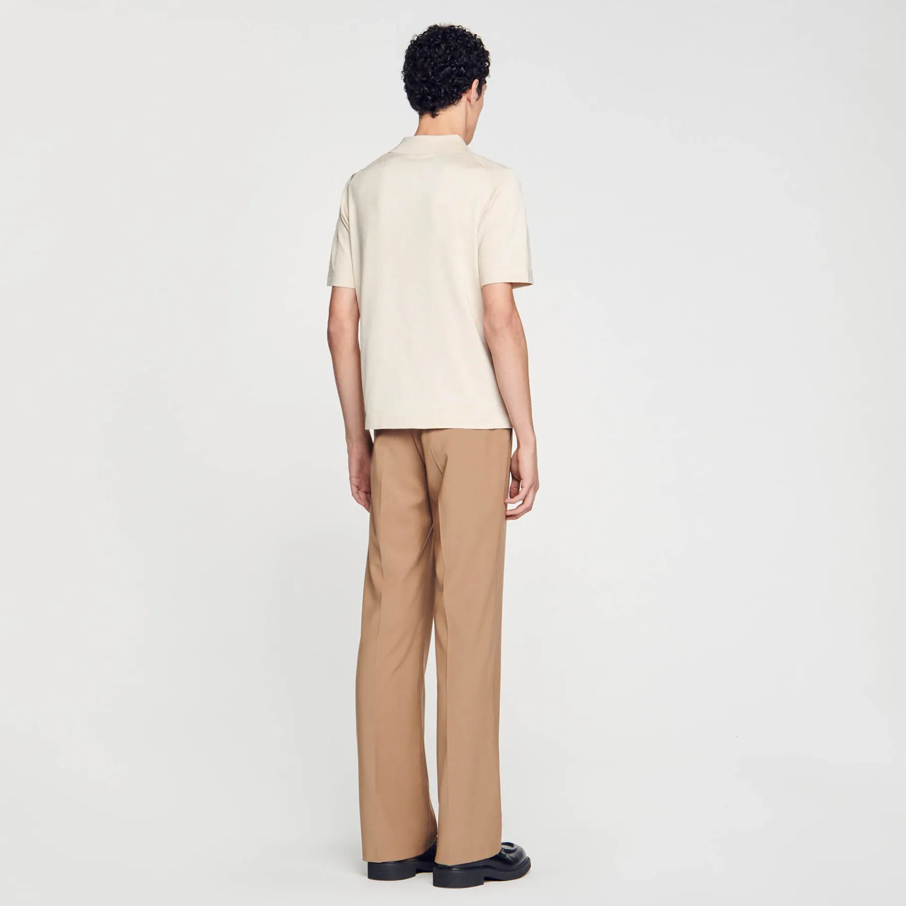 Sandro Paris Camisetas E Pólos-Camisa Polo De Malha Com Gola Com Ziper