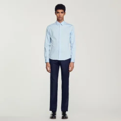 Sandro Paris Camisas-Camisa Slim Fit De Algodao Stretch