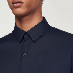 Sandro Paris Camisas-Camisa Slim Fit De Algodao Stretch