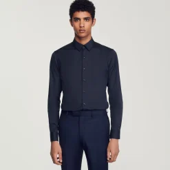 Sandro Paris Camisas-Camisa Slim Fit De Algodao Stretch