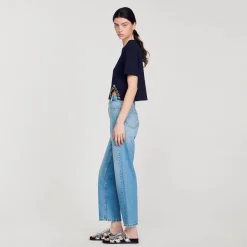 Sandro Paris Camisetas-Camiseta Curta Com Detalhe De Strass