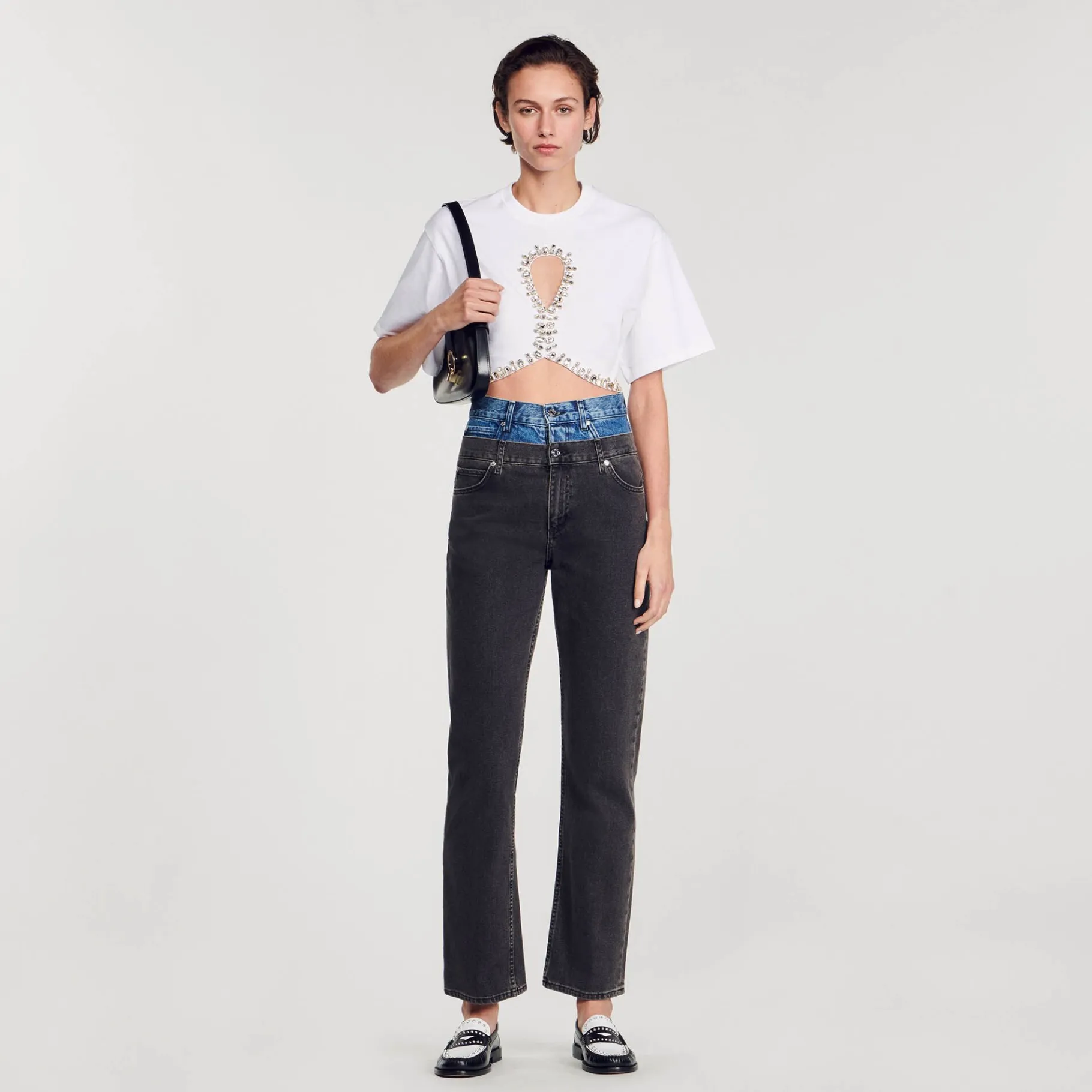 Sandro Paris Camisetas-Camiseta Curta Com Strass