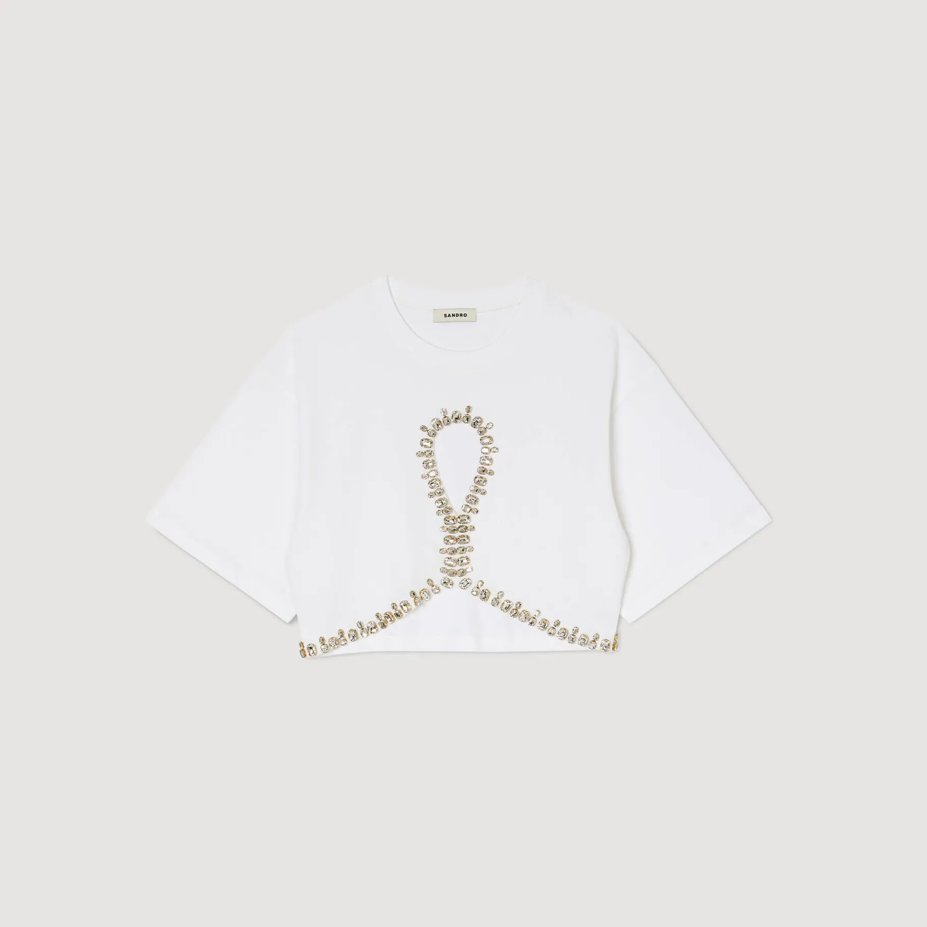 Sandro Paris Camisetas-Camiseta Curta Com Strass