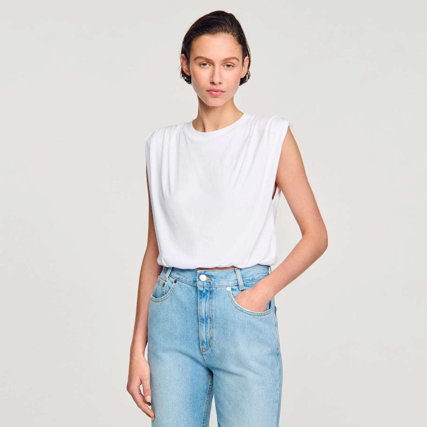 Sandro Paris Camisetas-Camiseta Curta De Algodao