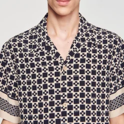 Sandro Paris Camisas-Camiseta De Manga Curta Com Cruz Quadrada