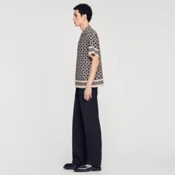 Sandro Paris Camisas-Camiseta De Manga Curta Com Cruz Quadrada