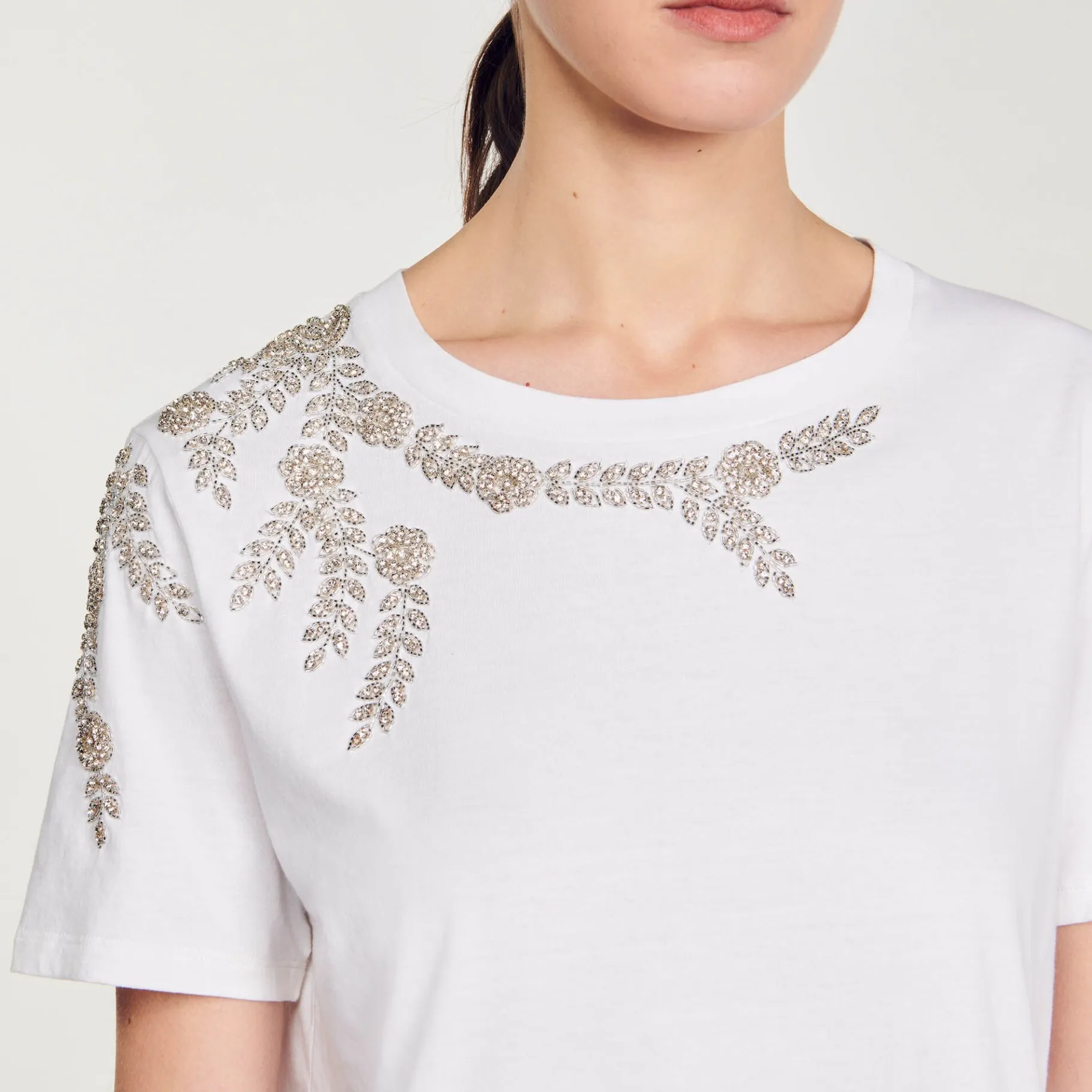 Sandro Paris Camisetas-Camiseta Sublimada Com Strass