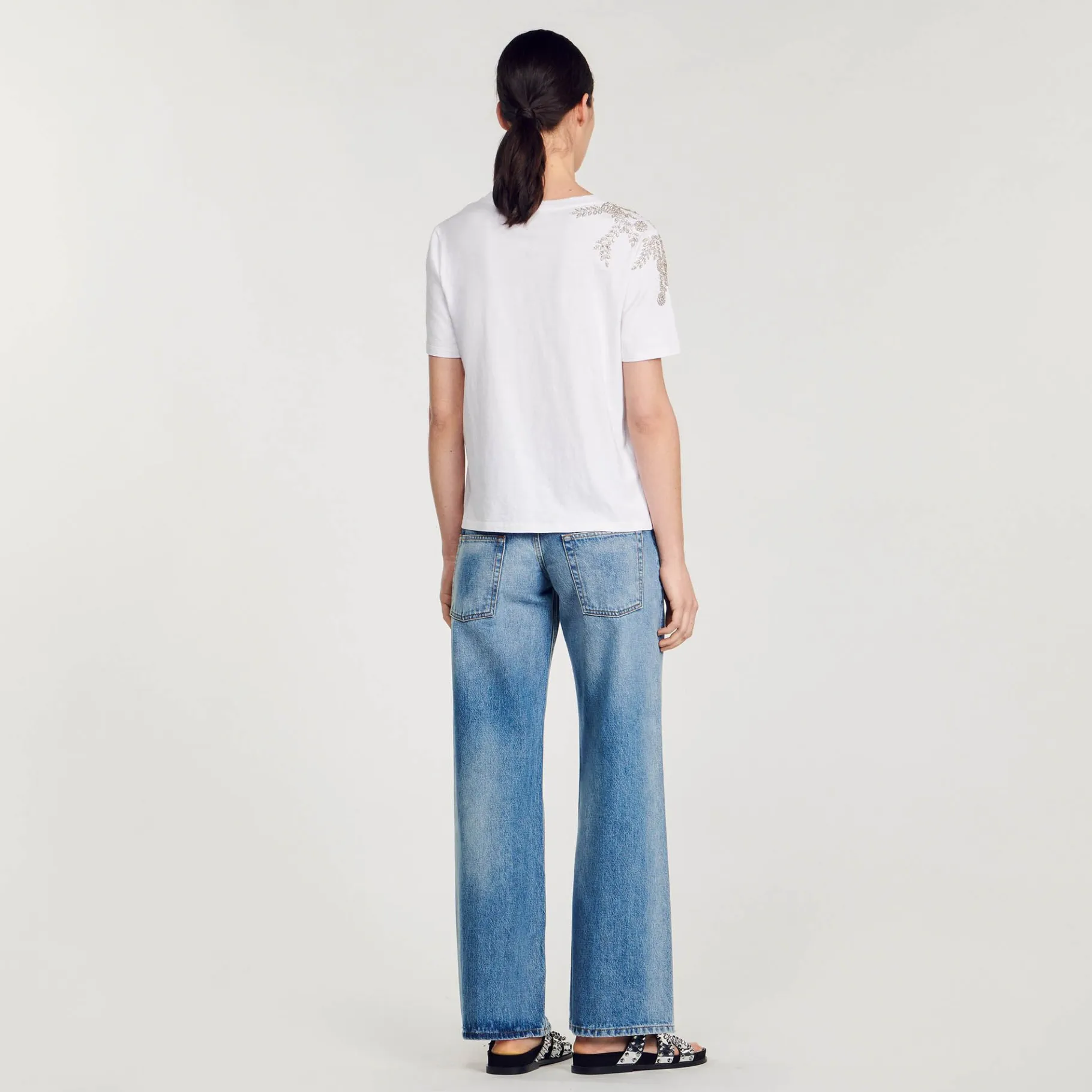 Sandro Paris Camisetas-Camiseta Sublimada Com Strass