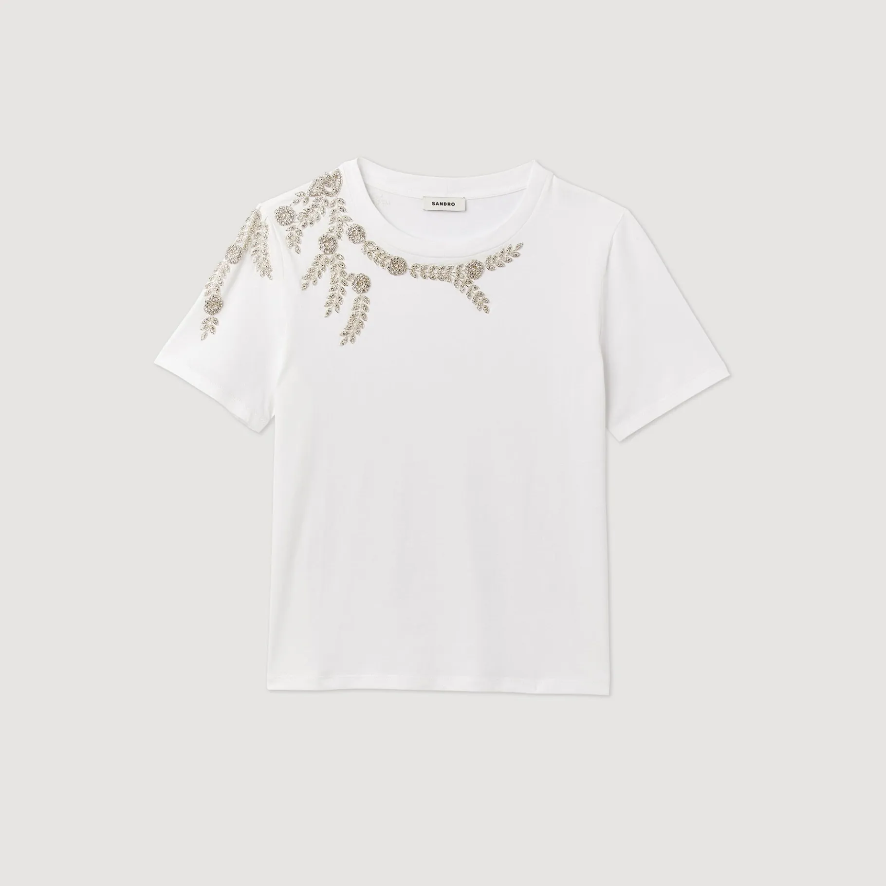 Sandro Paris Camisetas-Camiseta Sublimada Com Strass