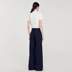 Sandro Paris Suéteres E Cardigans-Camisola De Malha Com Gola De Casaco