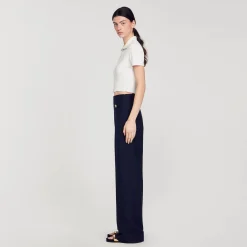 Sandro Paris Suéteres E Cardigans-Camisola De Malha Com Gola De Casaco