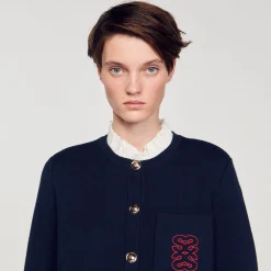 Sandro Paris Suéteres E Cardigans-Cardicoat Com Gola Babado