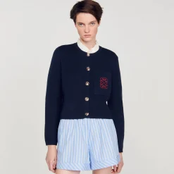 Sandro Paris Suéteres E Cardigans-Cardicoat Com Gola Babado