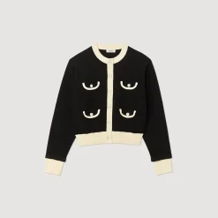 Sandro Paris Suéteres E Cardigans-Cardiga Bicolor Com Botoes