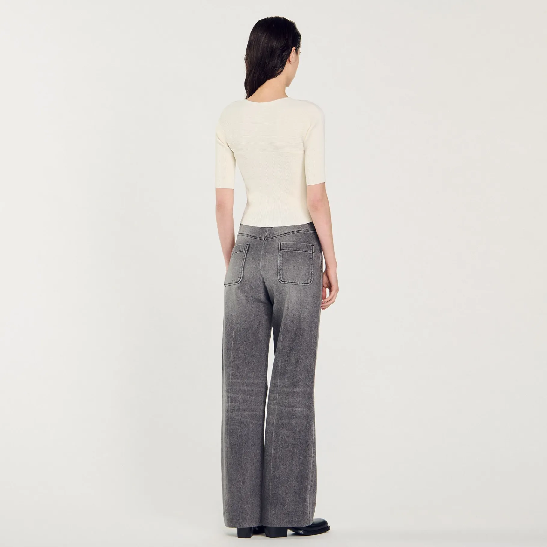 Sandro Paris Suéteres E Cardigans-Cardiga Canelado Recortado