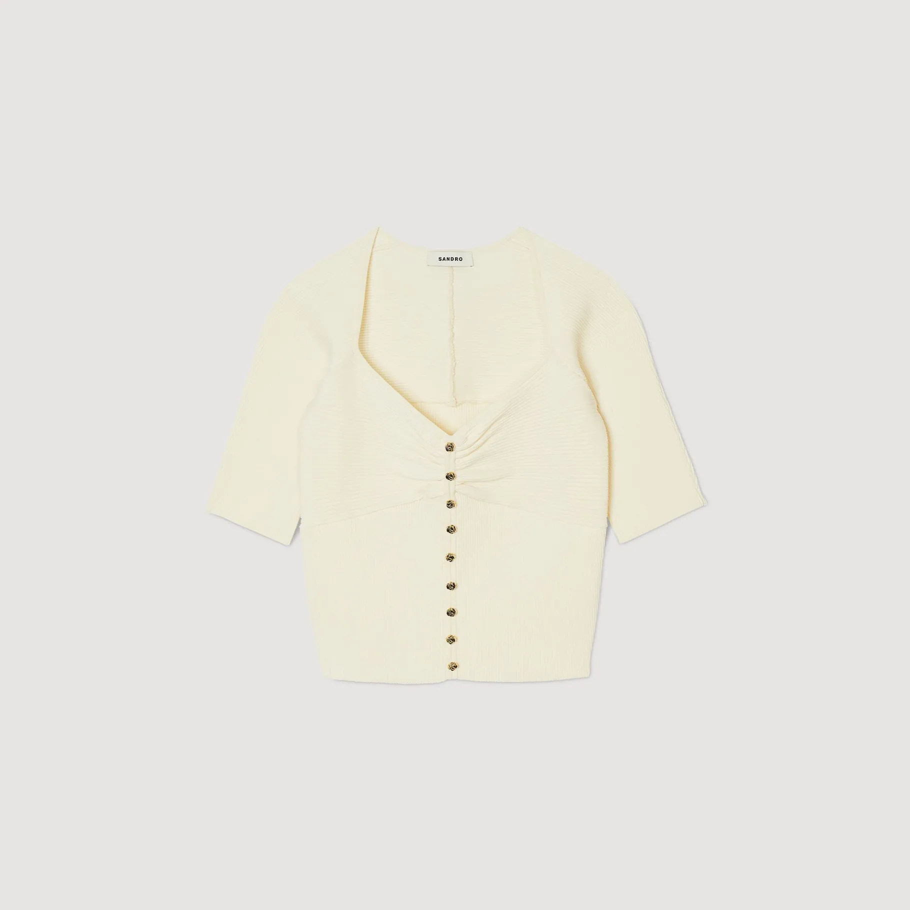 Sandro Paris Suéteres E Cardigans-Cardiga Canelado Recortado