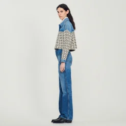 Sandro Paris Suéteres E Cardigans-Cardiga Curto Jeans