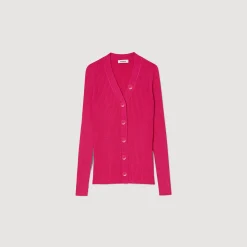 Sandro Paris Suéteres E Cardigans-Cardiga De Malha Canelada