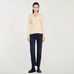 Sandro Paris Suéteres E Cardigans-Cardiga De Viscose Certificado