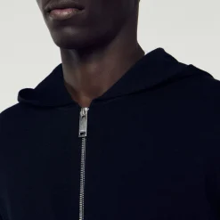 Sandro Paris Suéteres E Coletes-Cardigan Com Capuz E Ziper