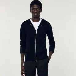 Sandro Paris Suéteres E Coletes-Cardigan Com Capuz E Ziper