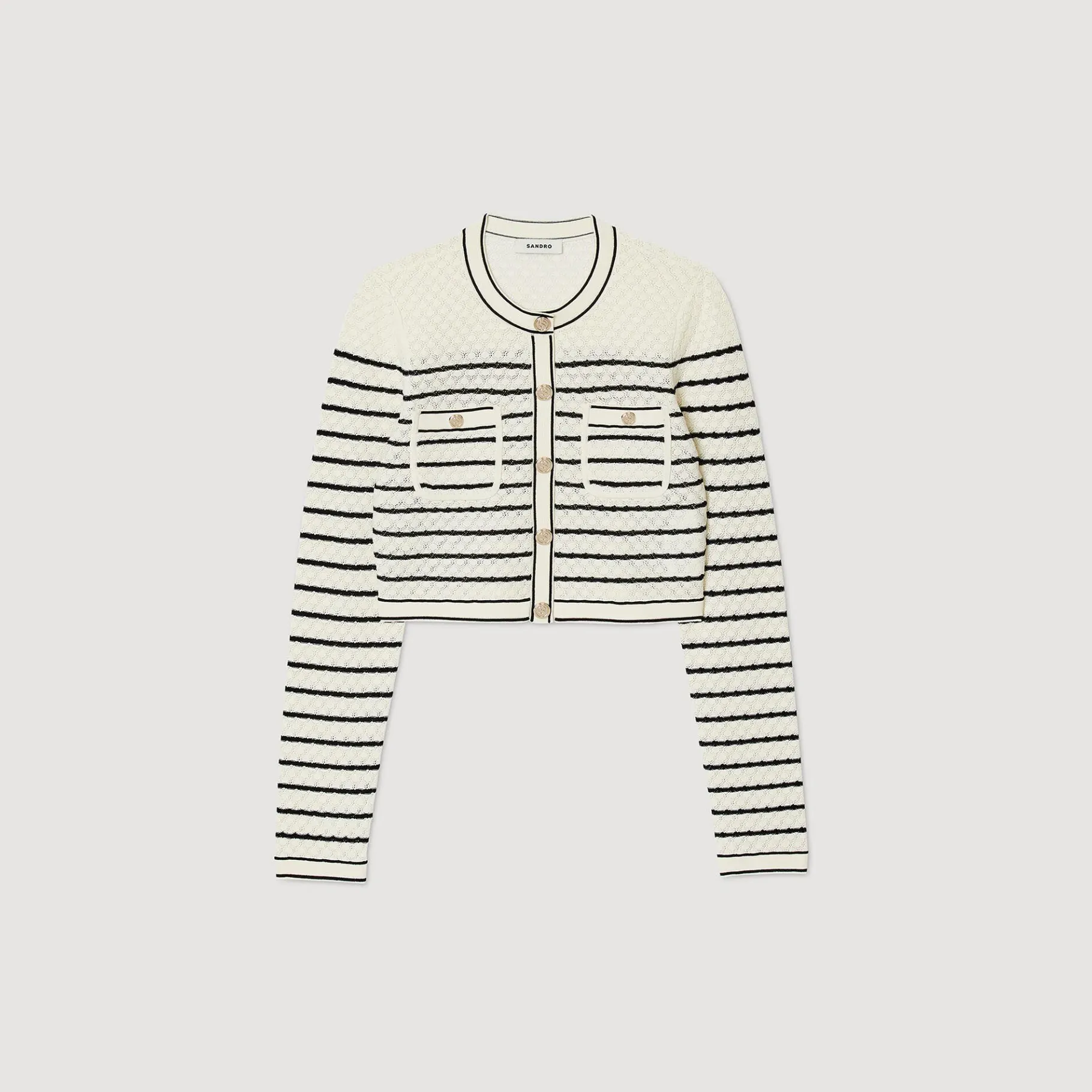 Sandro Paris Conjuntos-Cardigan Curto Listrado
