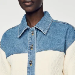 Sandro Paris Suéteres E Cardigans-Casaco De Dois Materiais