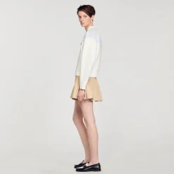 Sandro Paris Suéteres E Cardigans-Casaco De Dois Materiais