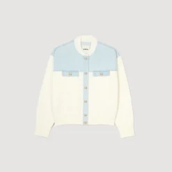 Sandro Paris Suéteres E Cardigans-Casaco De Dois Materiais