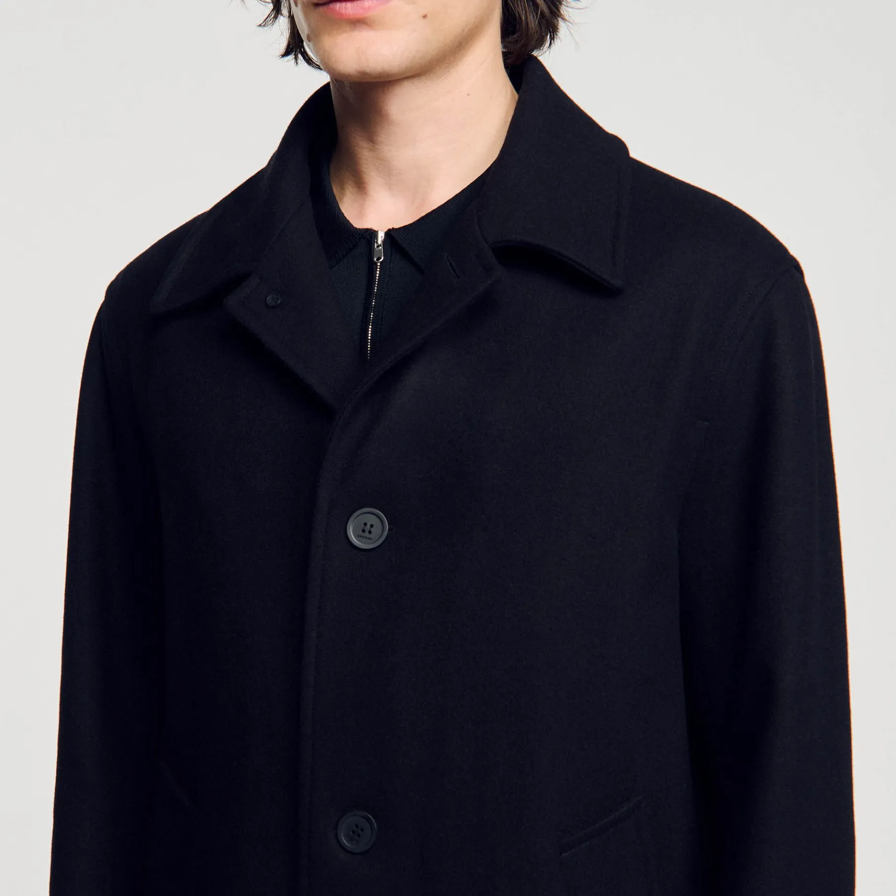 Sandro Paris Casacos E Jaquetas-Casaco De Pano De La