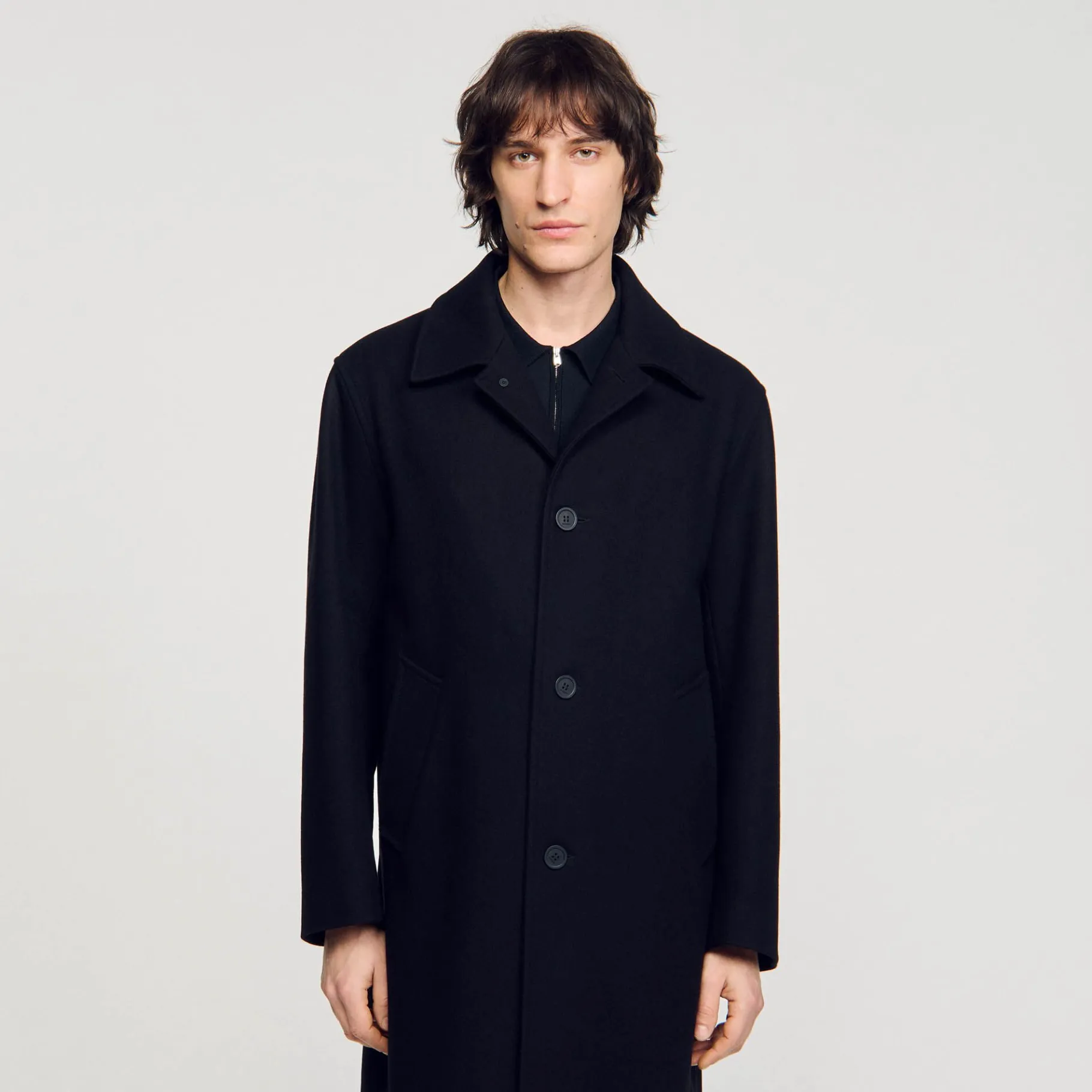 Sandro Paris Casacos E Jaquetas-Casaco De Pano De La