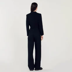 Sandro Paris Se Adequa-Jaqueta Curta De Tweed Com Botoes