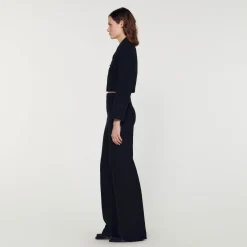 Sandro Paris Se Adequa-Jaqueta Curta De Tweed Com Botoes