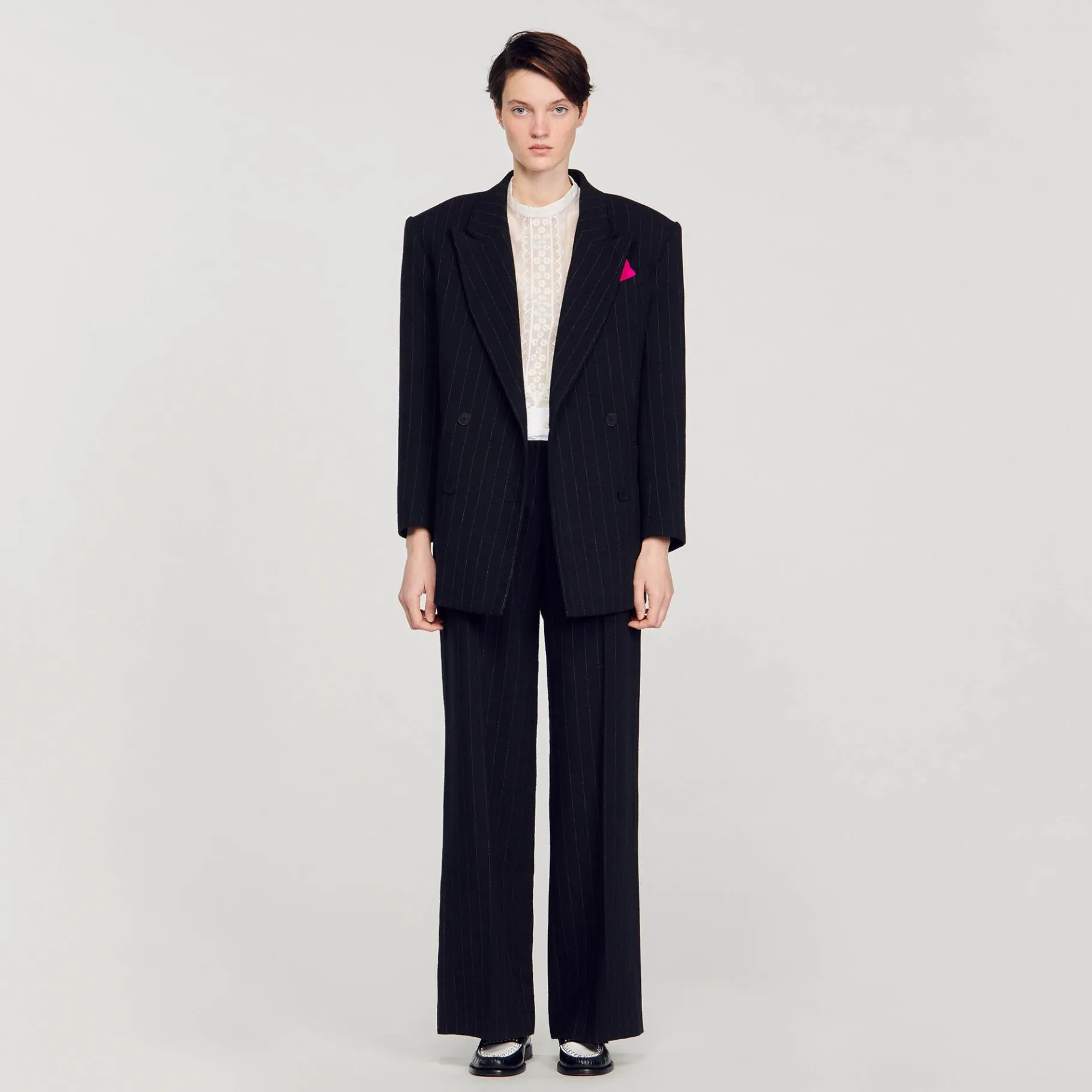 Sandro Paris Se Adequa-Jaqueta De Alfaiataria Oversized