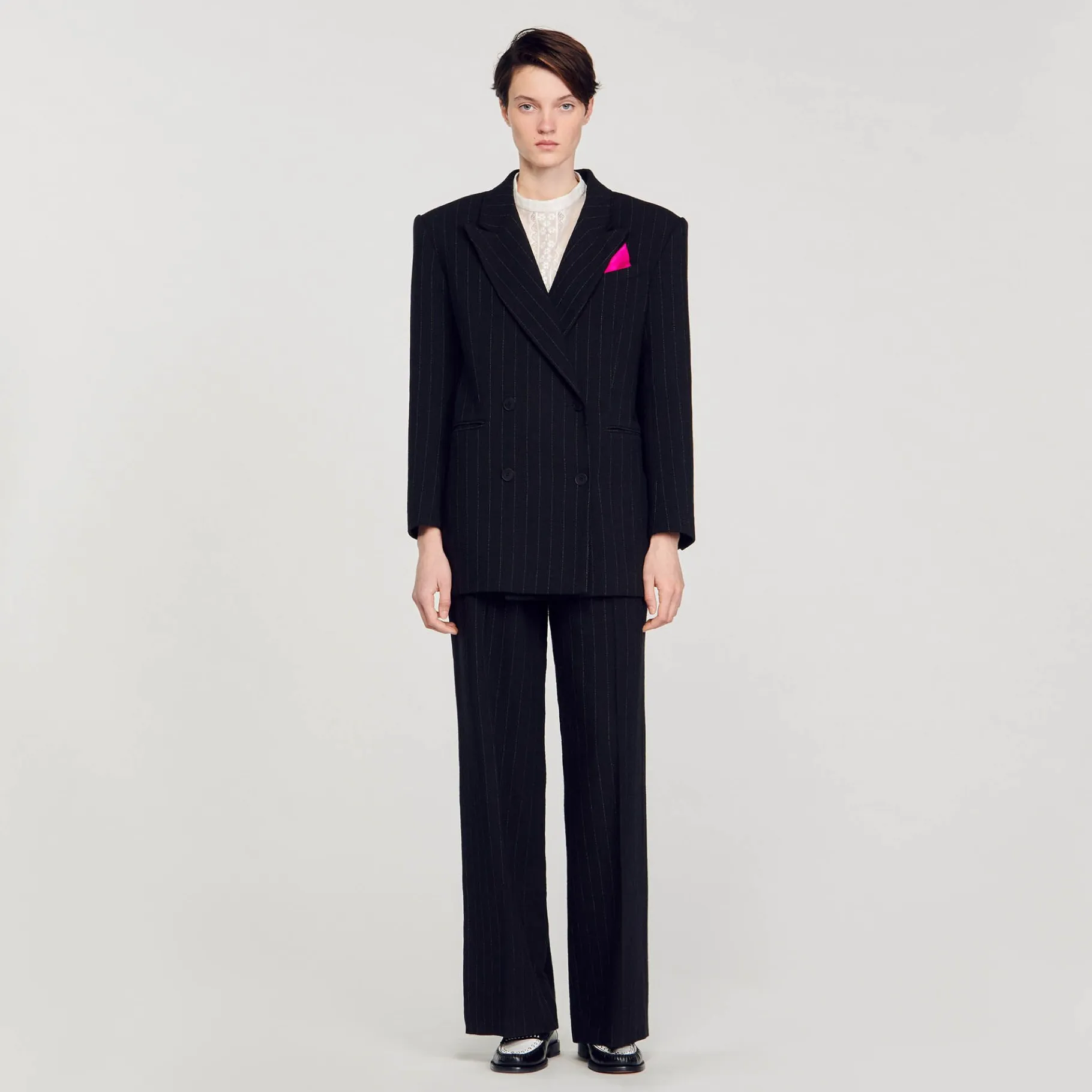 Sandro Paris Se Adequa-Jaqueta De Alfaiataria Oversized