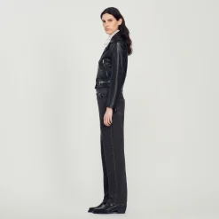 Sandro Paris Casacos-Jaqueta De Couro