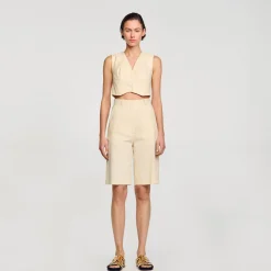 Sandro Paris Se Adequa-Jaqueta De Mistura De Linho