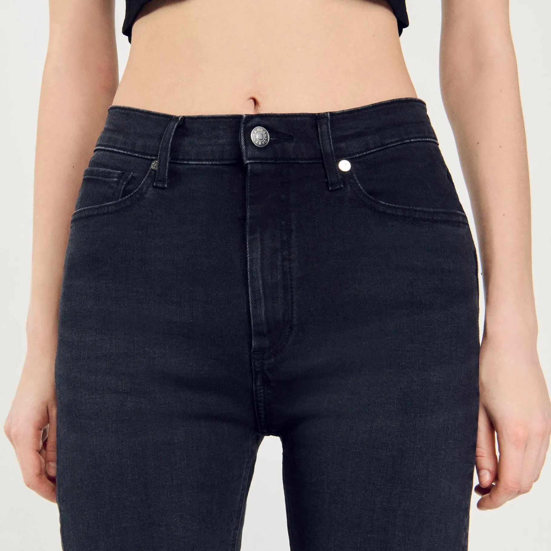 Sandro Paris Vaqueiros-Jeans De Perna Reta Com Bordas Cruas