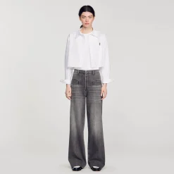 Sandro Paris Vaqueiros-Jeans Queimados Desbotados