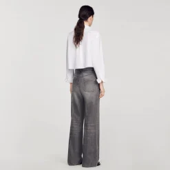 Sandro Paris Vaqueiros-Jeans Queimados Desbotados