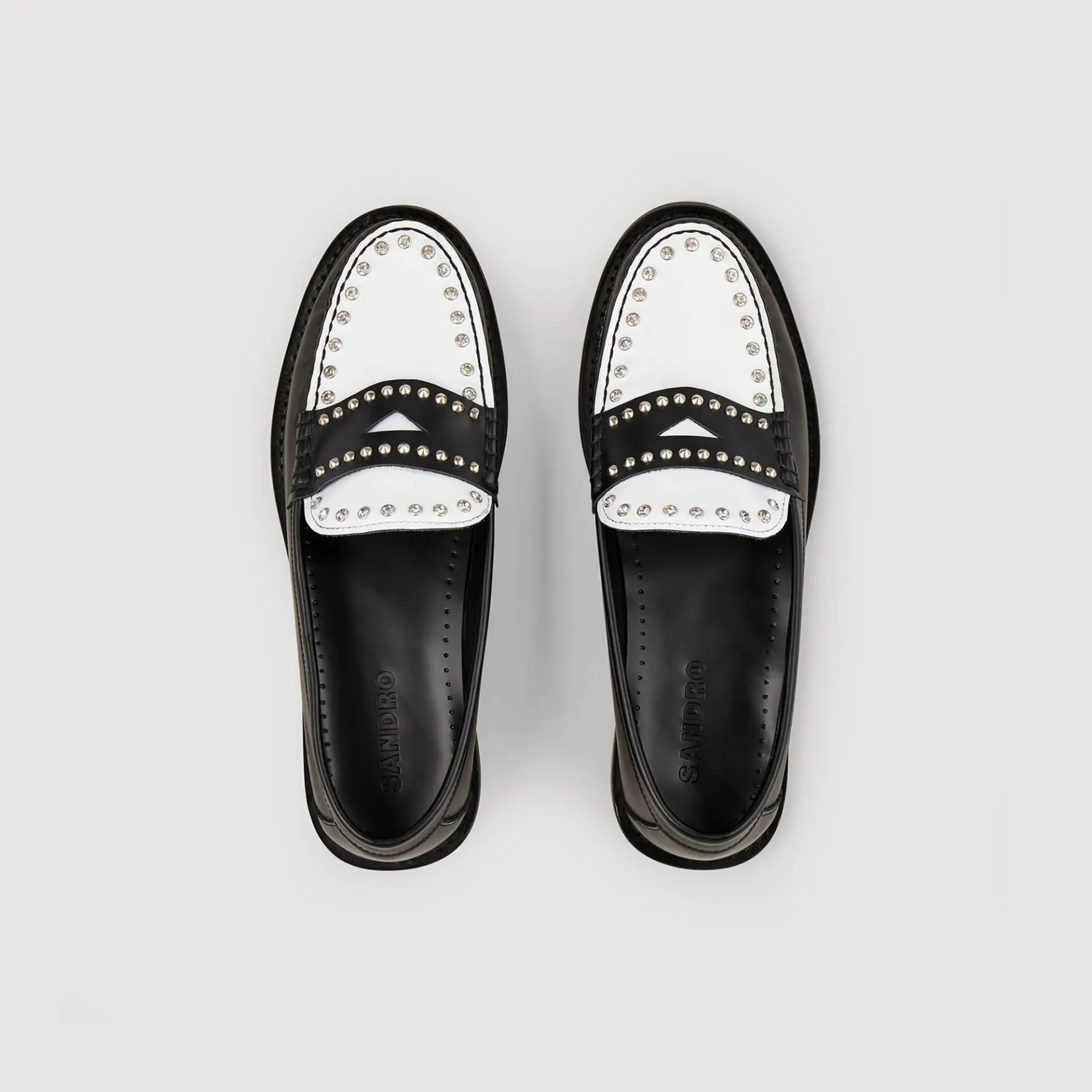 Sandro Paris Mocassins E Mulas-Mocassins Bicolores Com Tachas