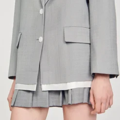 Sandro Paris Se Adequa-Paleto Com Acabamentos Acetinados