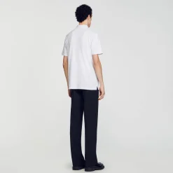 Sandro Paris Camisetas E Pólos-Polo De Algodao Com Flor