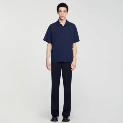 Sandro Paris Camisetas E Pólos-Polo De Algodao Com Flor