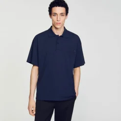Sandro Paris Camisetas E Pólos-Polo De Algodao Com Flor