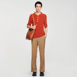 Sandro Paris Camisetas E Pólos-Polo De Malha Com Efeito Terry